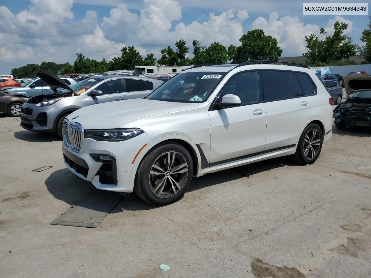 2021 BMW X7 xDrive40I VIN: 5UXCW2C01M9G34343 Lot: 61656005