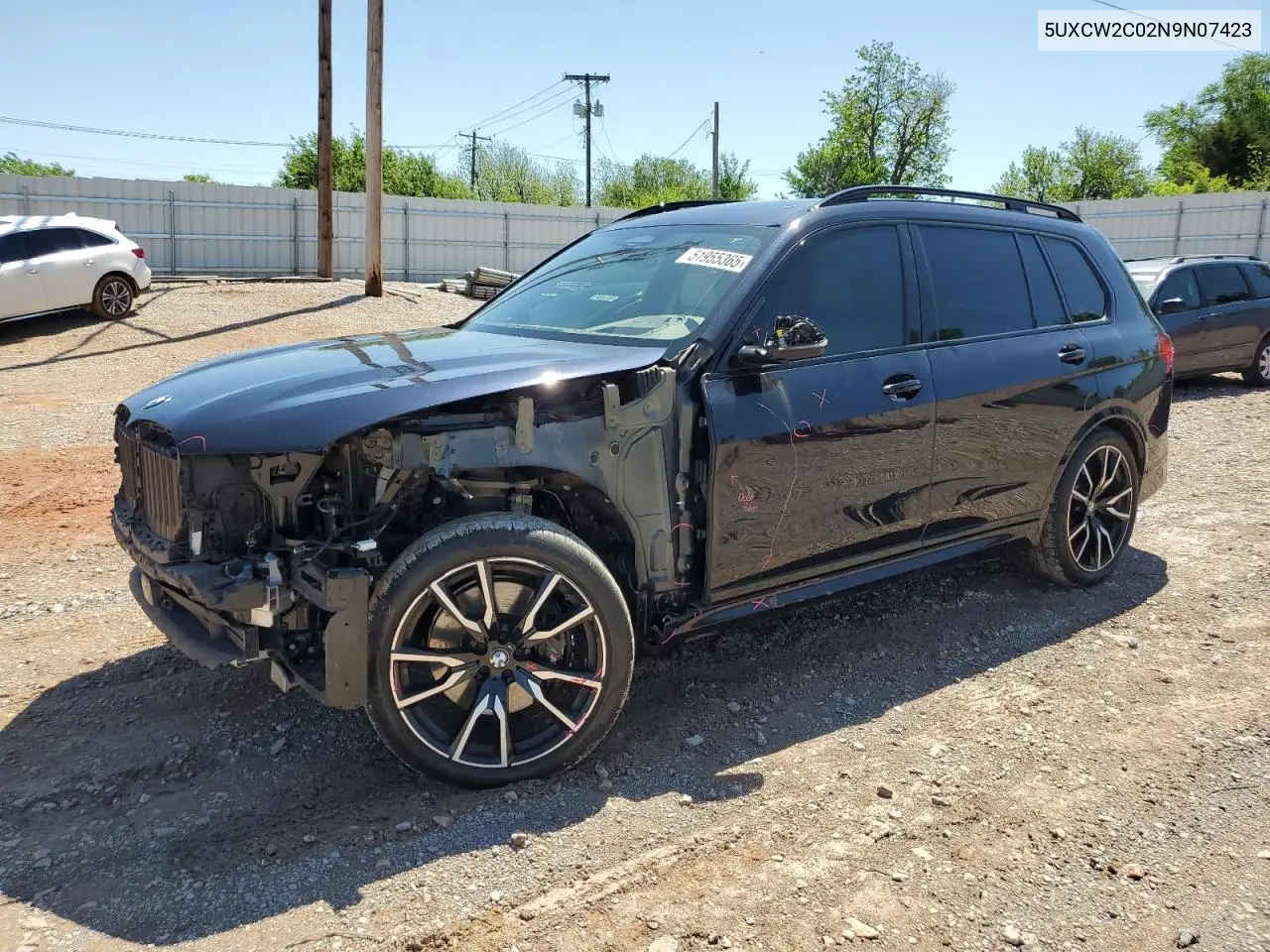 2022 BMW X7 xDrive40I VIN: 5UXCW2C02N9N07423 Lot: 51955365