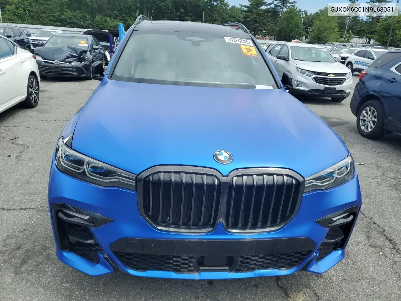 2022 BMW X7 M50I VIN: 5UXCX6C01N9L68051 Lot: 59280595