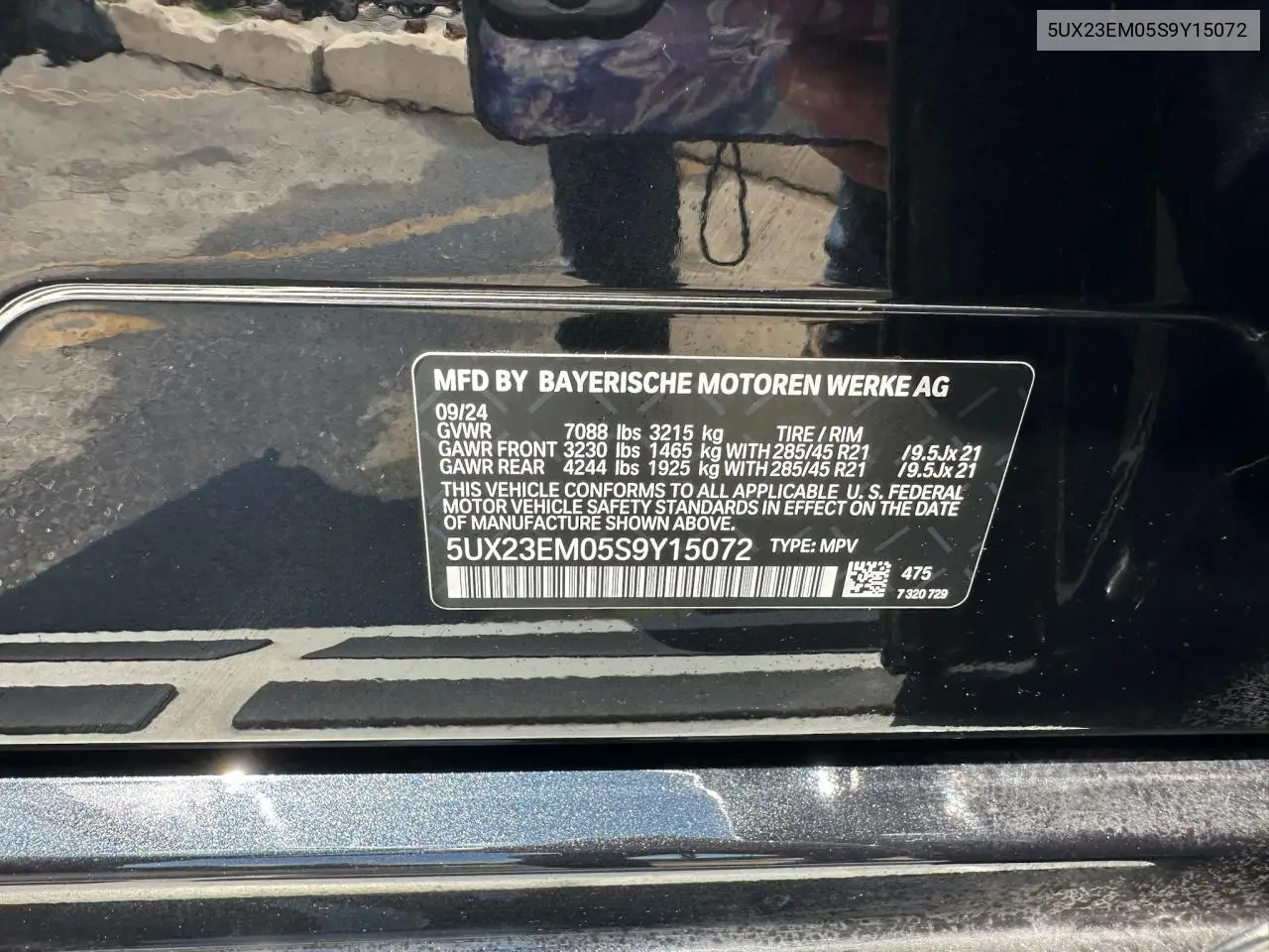 2025 BMW X7 xDrive40I VIN: 5UX23EM05S9Y15072 Lot: 65391515