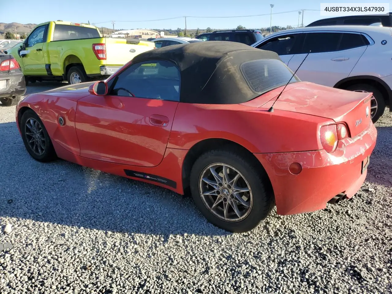 2003 BMW Z4 2.5 VIN: 4USBT334X3LS47930 Lot: 46710445