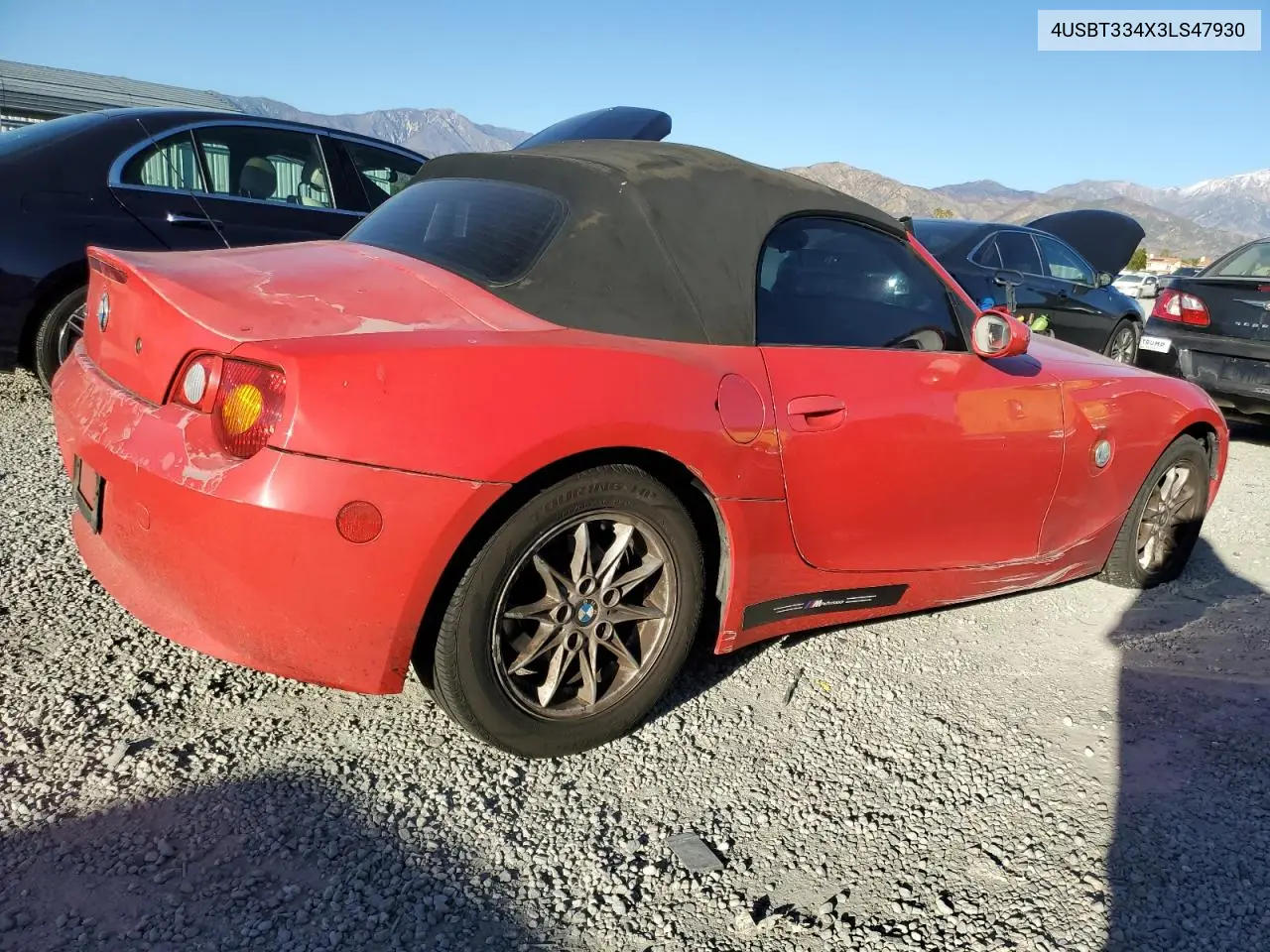 2003 BMW Z4 2.5 VIN: 4USBT334X3LS47930 Lot: 46710445