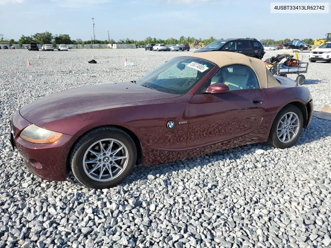 2003 BMW Z4 2.5 VIN: 4USBT33413LR62742 Lot: 55074885