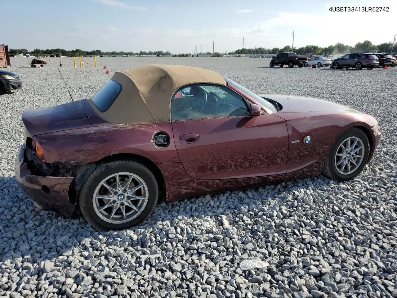 2003 BMW Z4 2.5 VIN: 4USBT33413LR62742 Lot: 55074885
