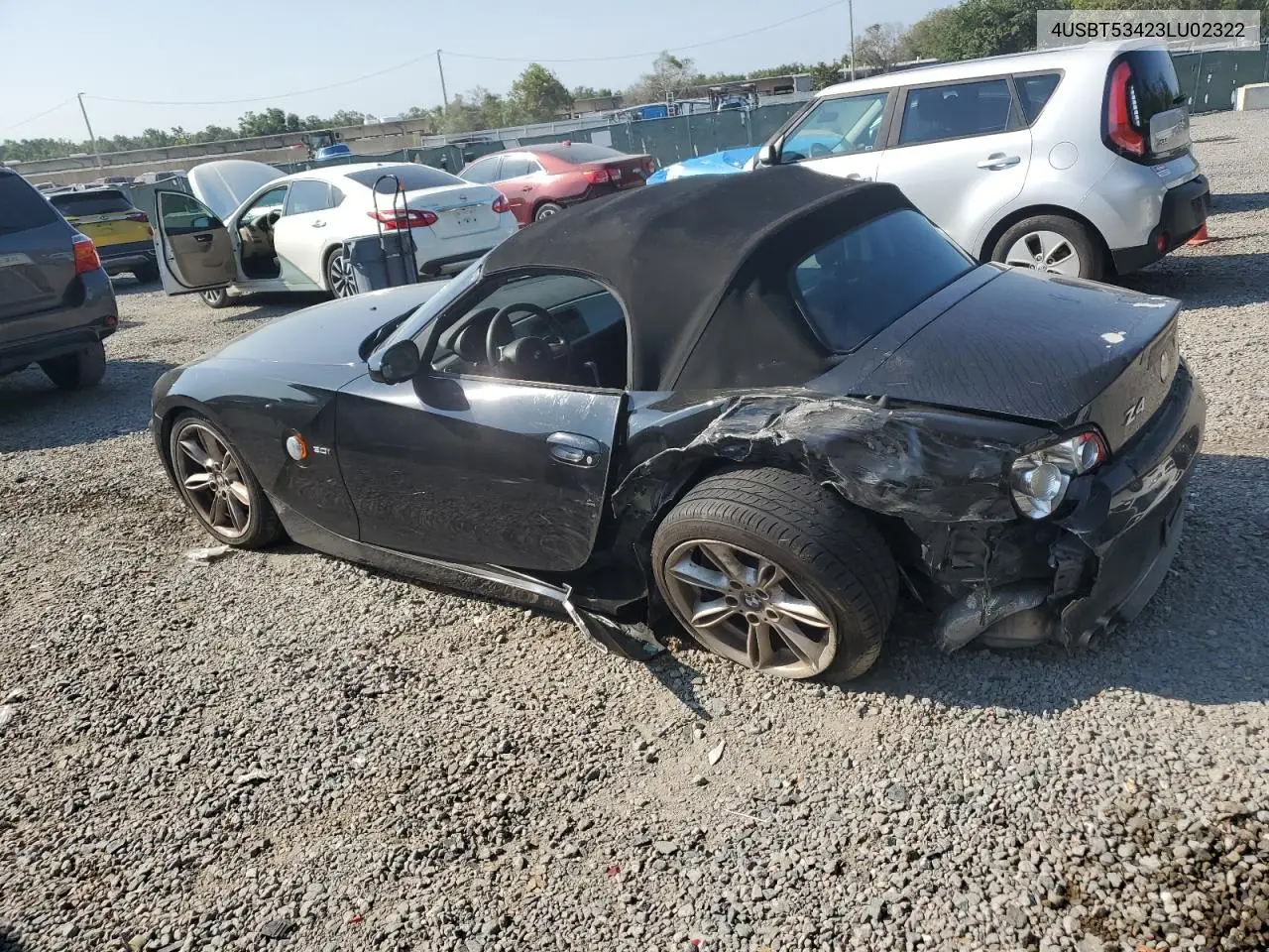 2003 BMW Z4 3.0 VIN: 4USBT53423LU02322 Lot: 55458375