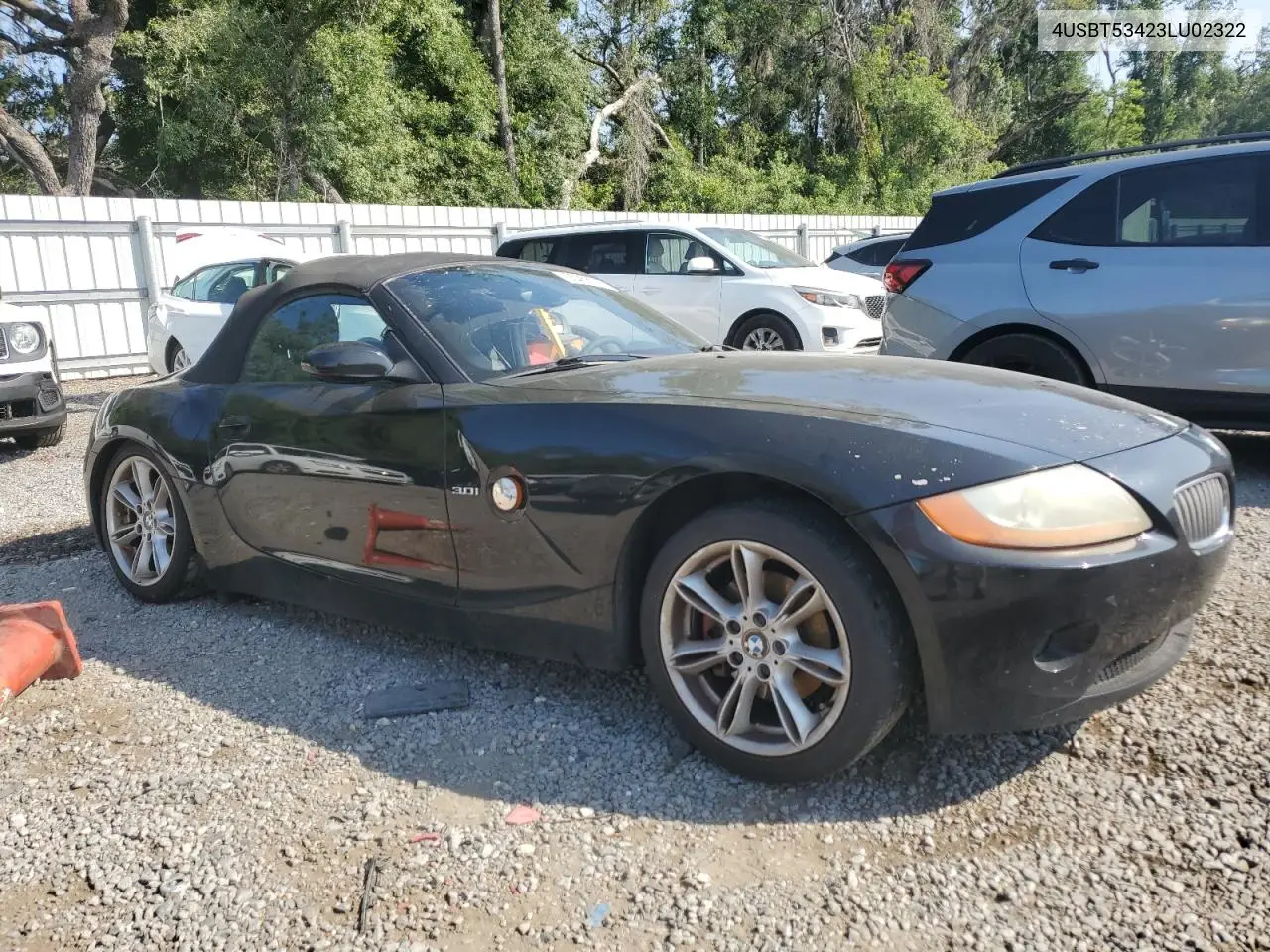 2003 BMW Z4 3.0 VIN: 4USBT53423LU02322 Lot: 55458375