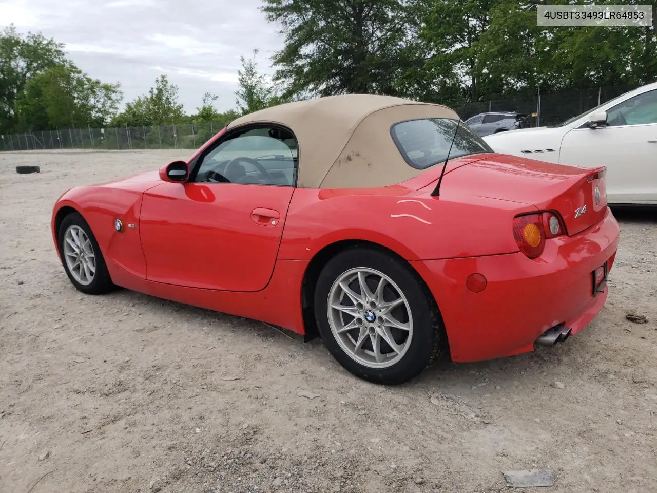 2003 BMW Z4 2.5 VIN: 4USBT33493LR64853 Lot: 57787435