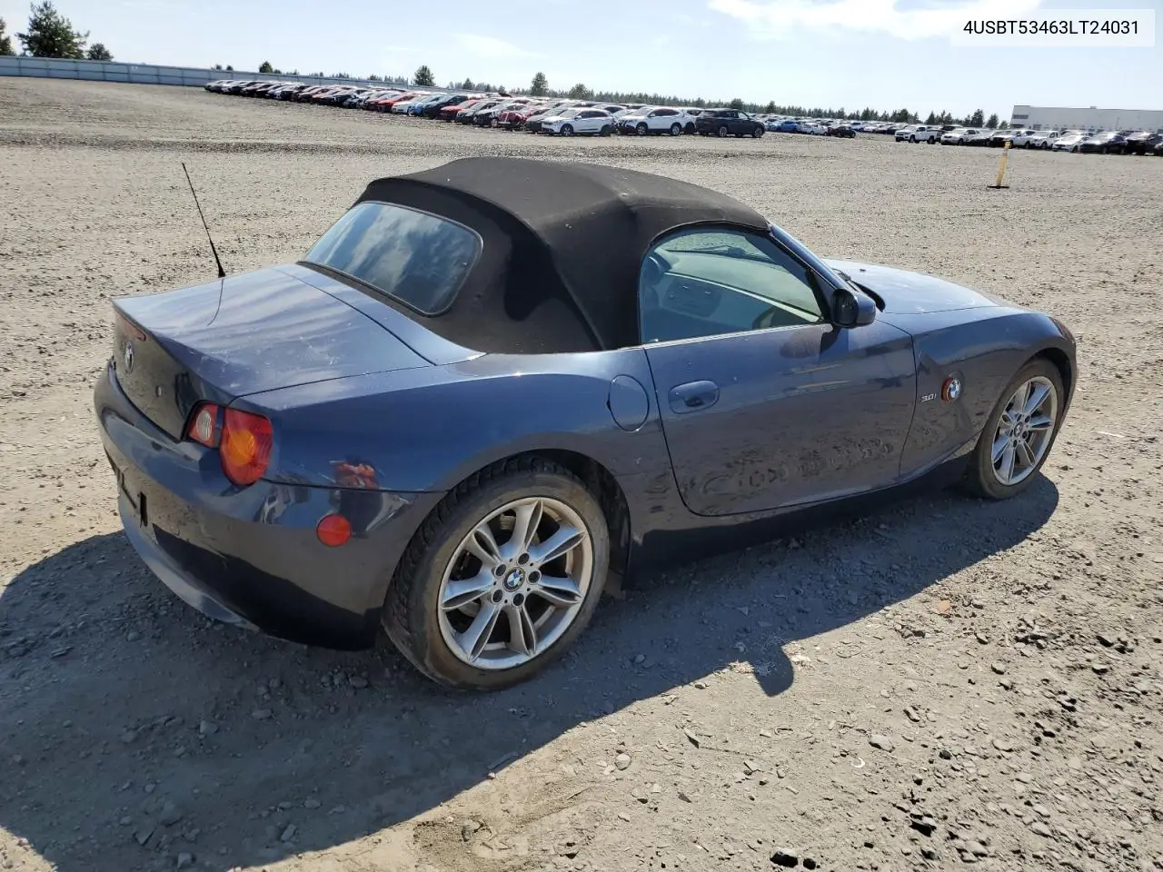 2003 BMW Z4 3.0 VIN: 4USBT53463LT24031 Lot: 63348645