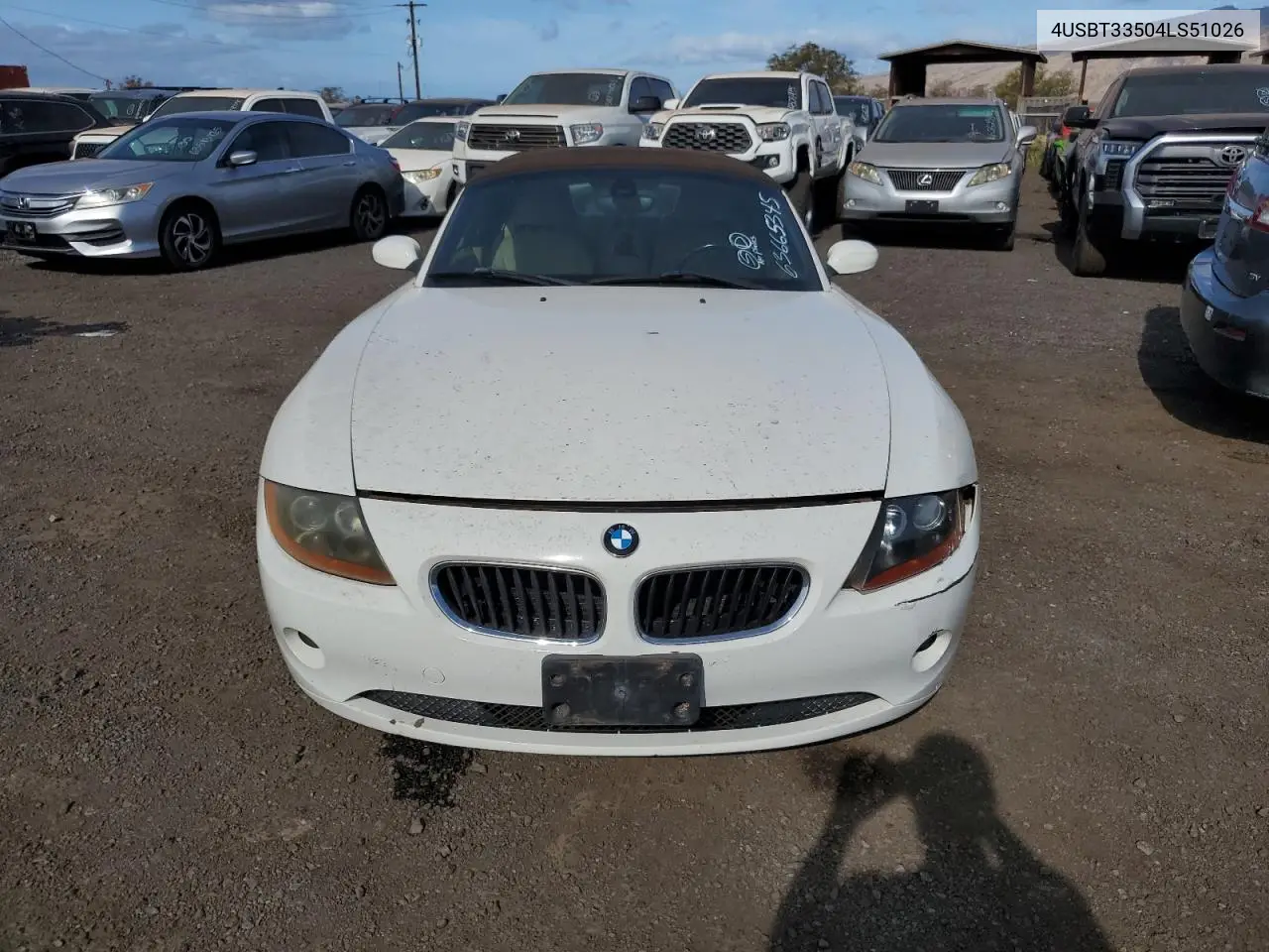2004 BMW Z4 2.5 VIN: 4USBT33504LS51026 Lot: 63665345