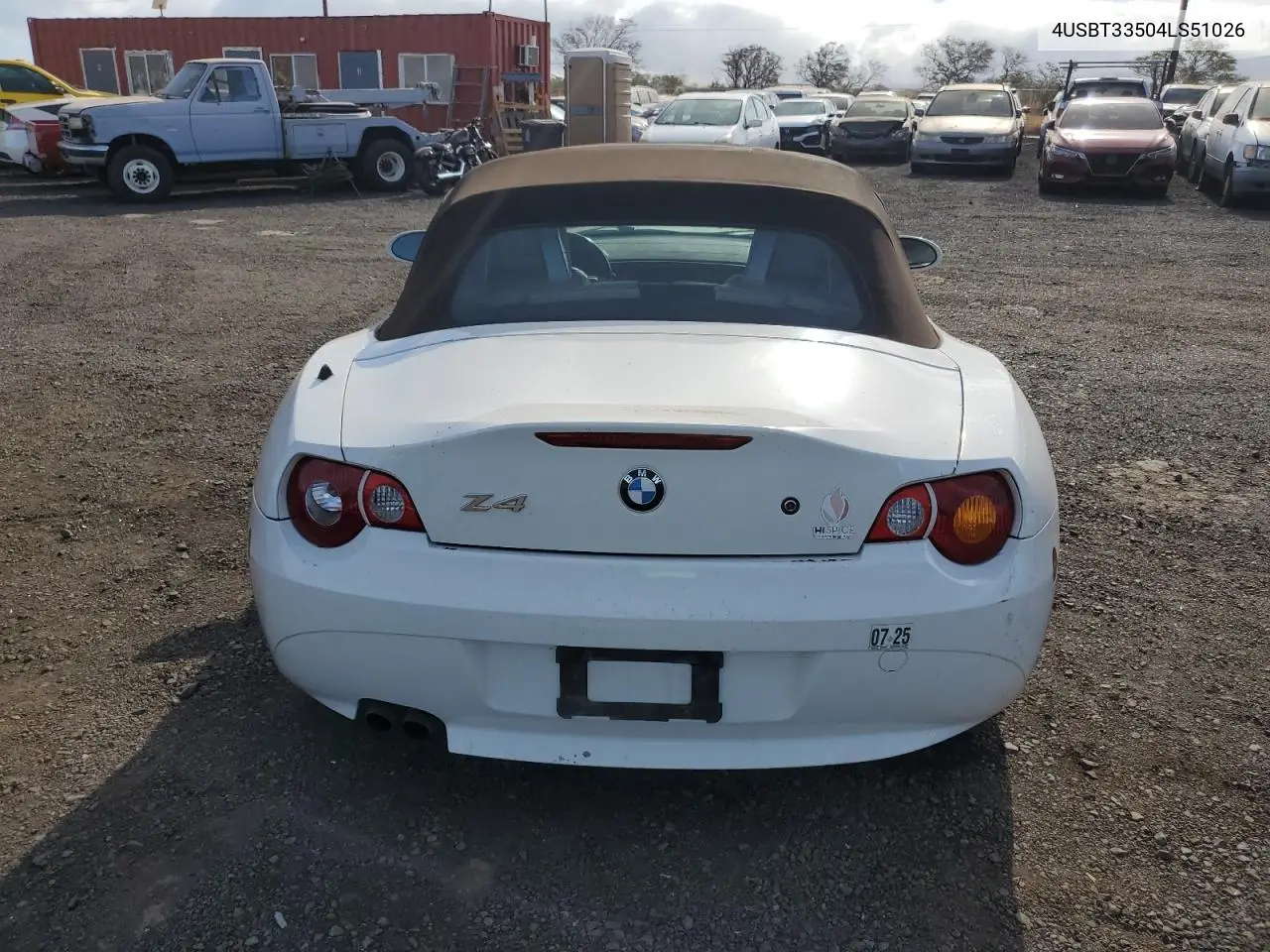 2004 BMW Z4 2.5 VIN: 4USBT33504LS51026 Lot: 63665345