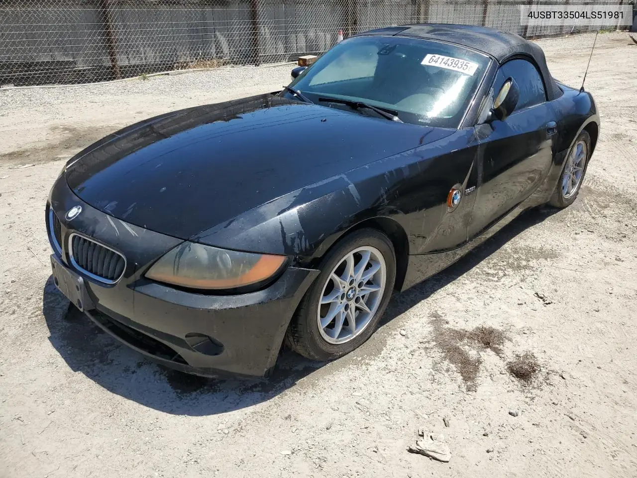 2004 BMW Z4 2.5 VIN: 4USBT33504LS51981 Lot: 64143935