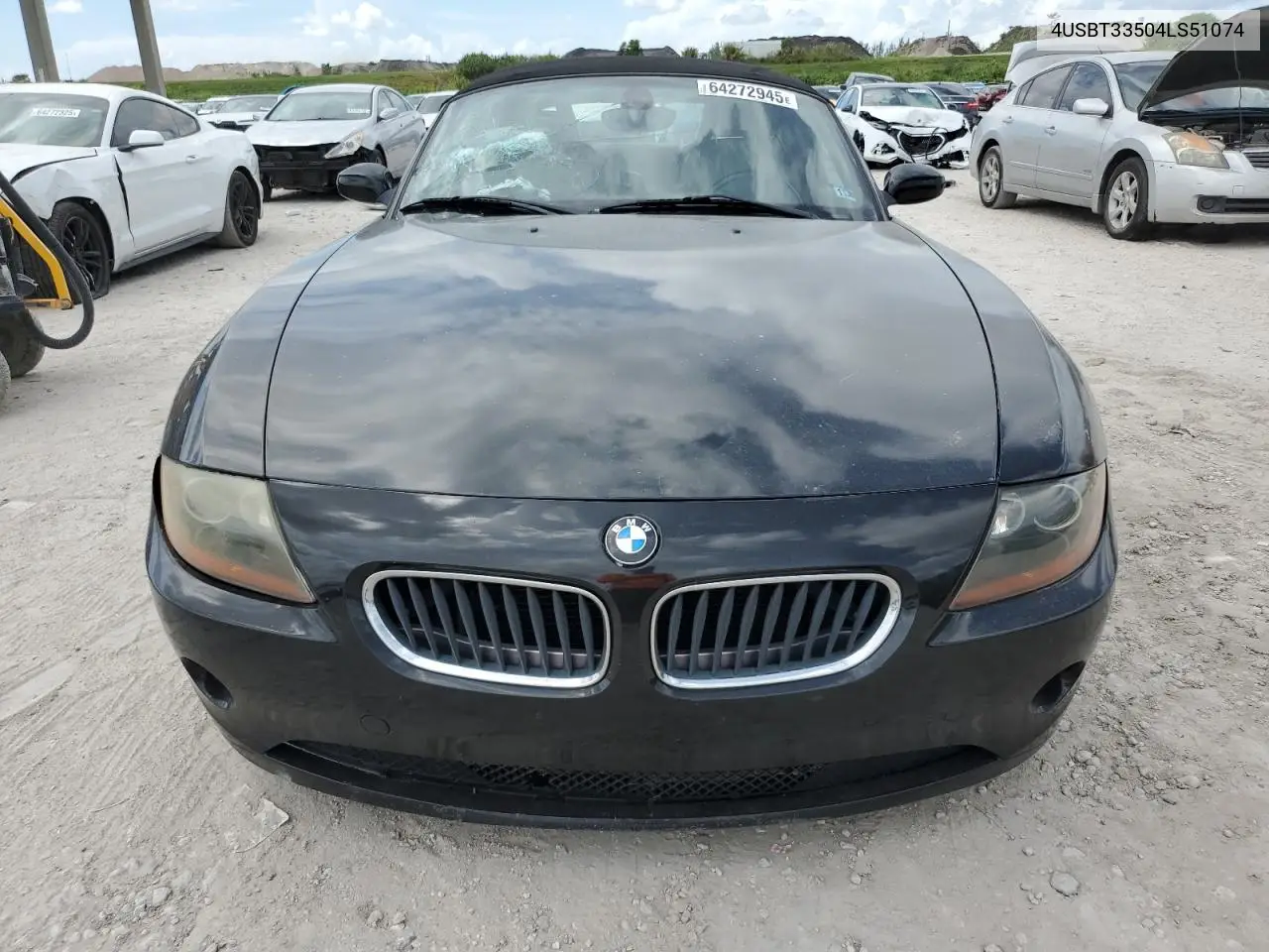 2004 BMW Z4 2.5 VIN: 4USBT33504LS51074 Lot: 64272945