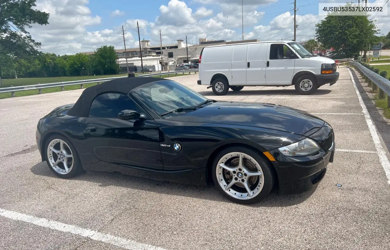 2007 BMW Z4 3.0Si VIN: 4USBU53537LX02592 Lot: 59142685