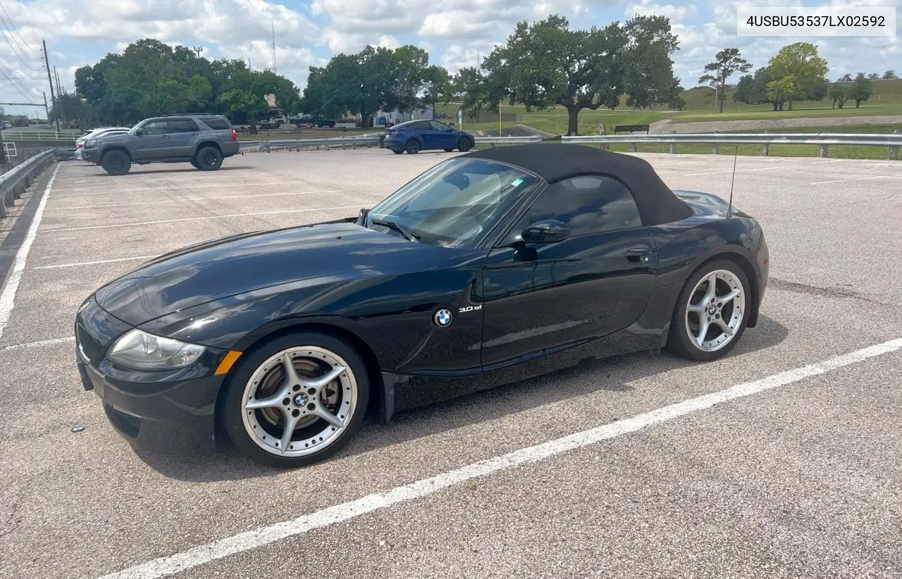 2007 BMW Z4 3.0Si VIN: 4USBU53537LX02592 Lot: 59142685