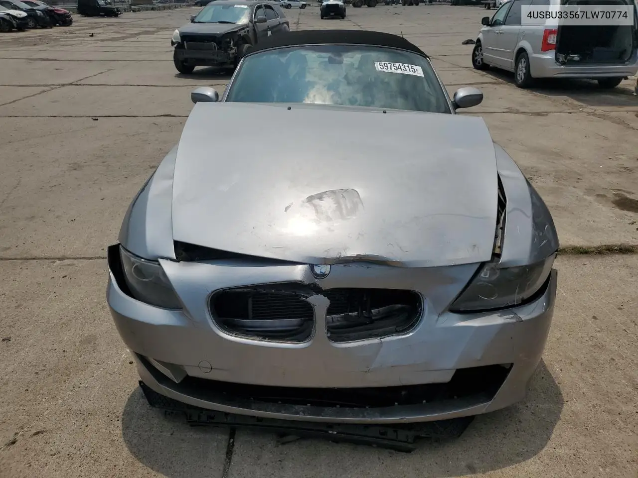 2007 BMW Z4 3.0 VIN: 4USBU33567LW70774 Lot: 59754315