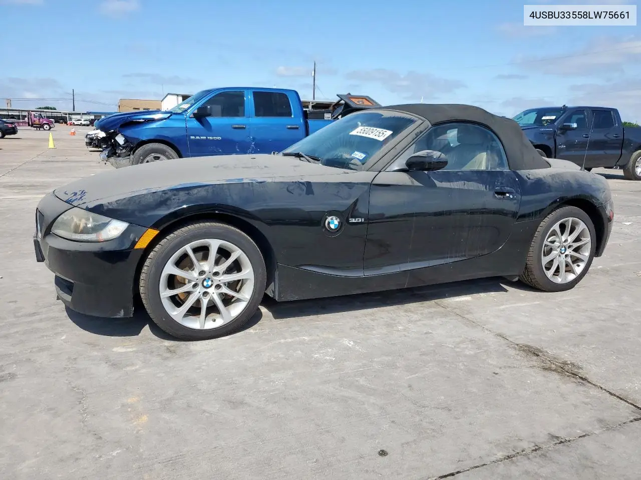 2008 BMW Z4 3.0 VIN: 4USBU33558LW75661 Lot: 55009155