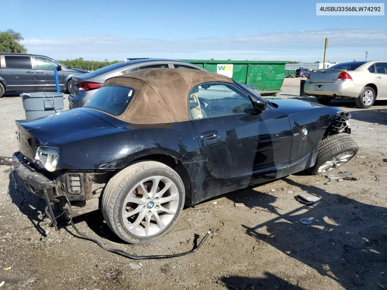 2008 BMW Z4 3.0 VIN: 4USBU33568LW74292 Lot: 62563555