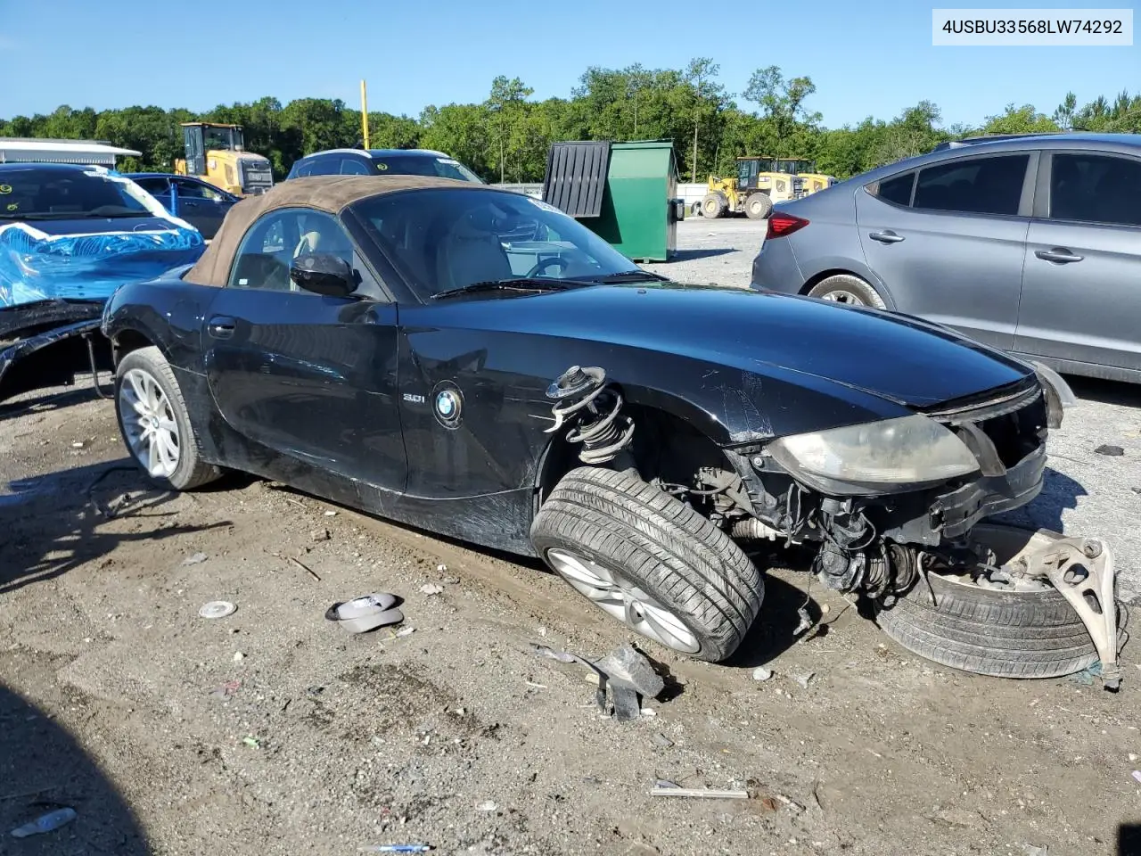 2008 BMW Z4 3.0 VIN: 4USBU33568LW74292 Lot: 62563555