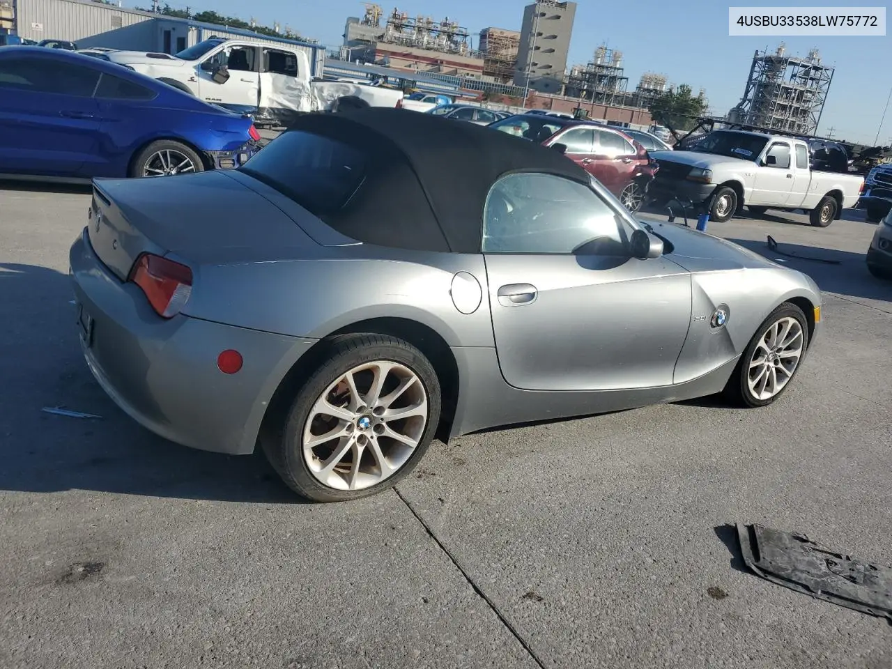 2008 BMW Z4 3.0 VIN: 4USBU33538LW75772 Lot: 64113515