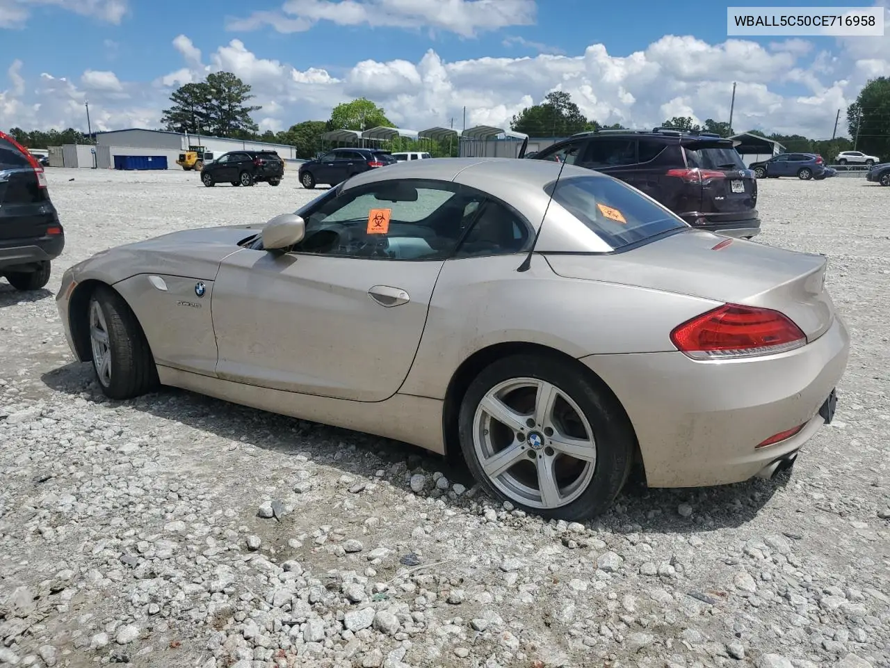 2012 BMW Z4 Sdrive28I VIN: WBALL5C50CE716958 Lot: 56932865