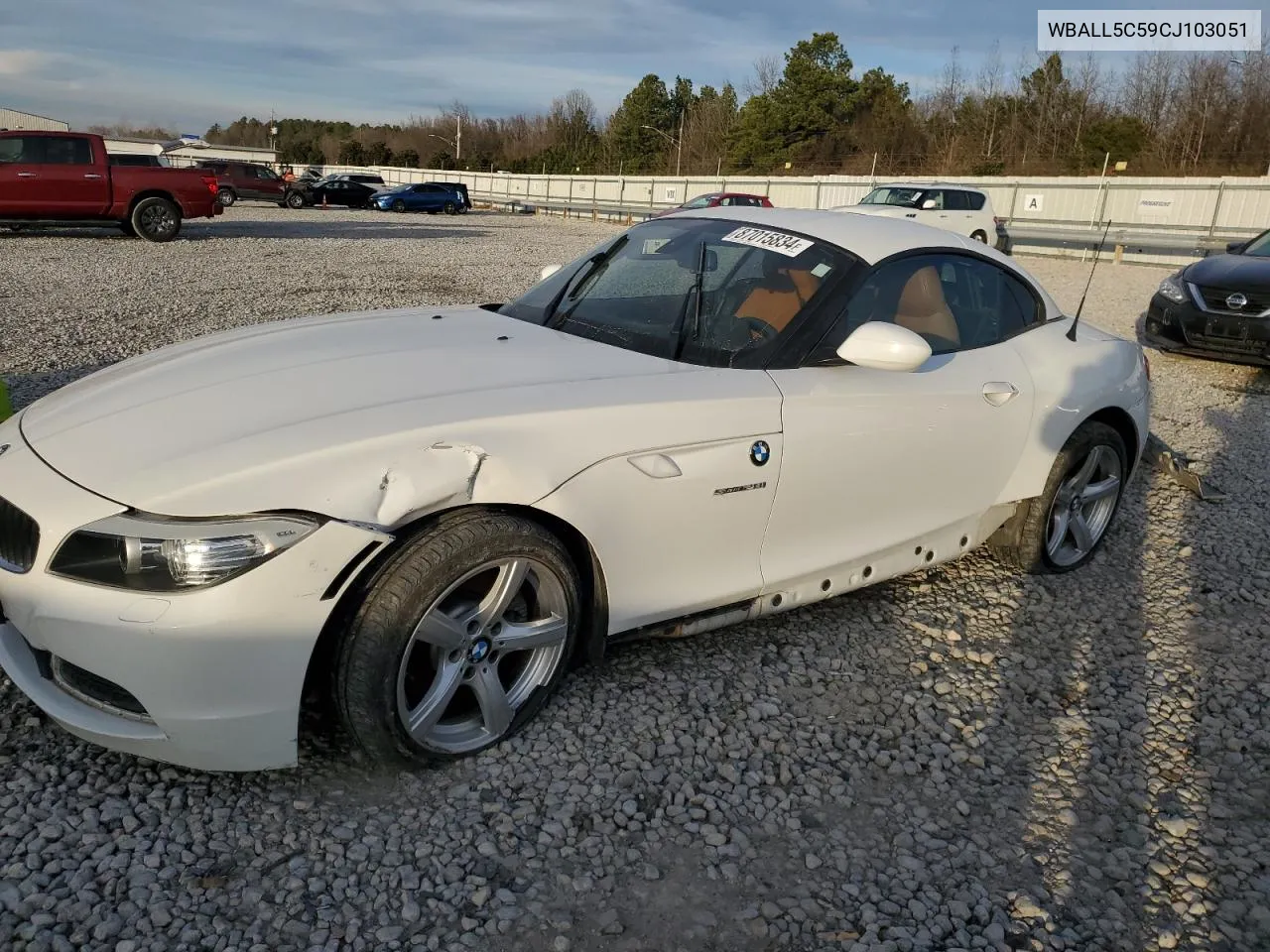 2012 BMW Z4 Sdrive28I VIN: WBALL5C59CJ103051 Lot: 87015834