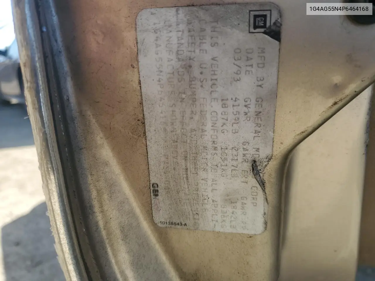 1993 Buick Century Special VIN: 1G4AG55N4P6464168 Lot: 51851175