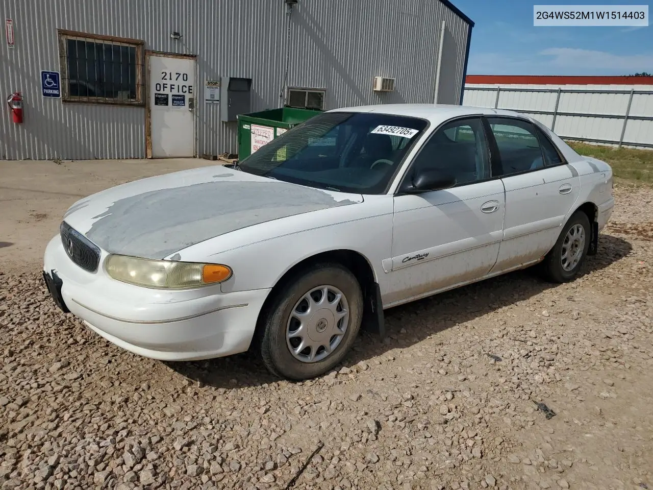1998 Buick Century Custom VIN: 2G4WS52M1W1514403 Lot: 63492705