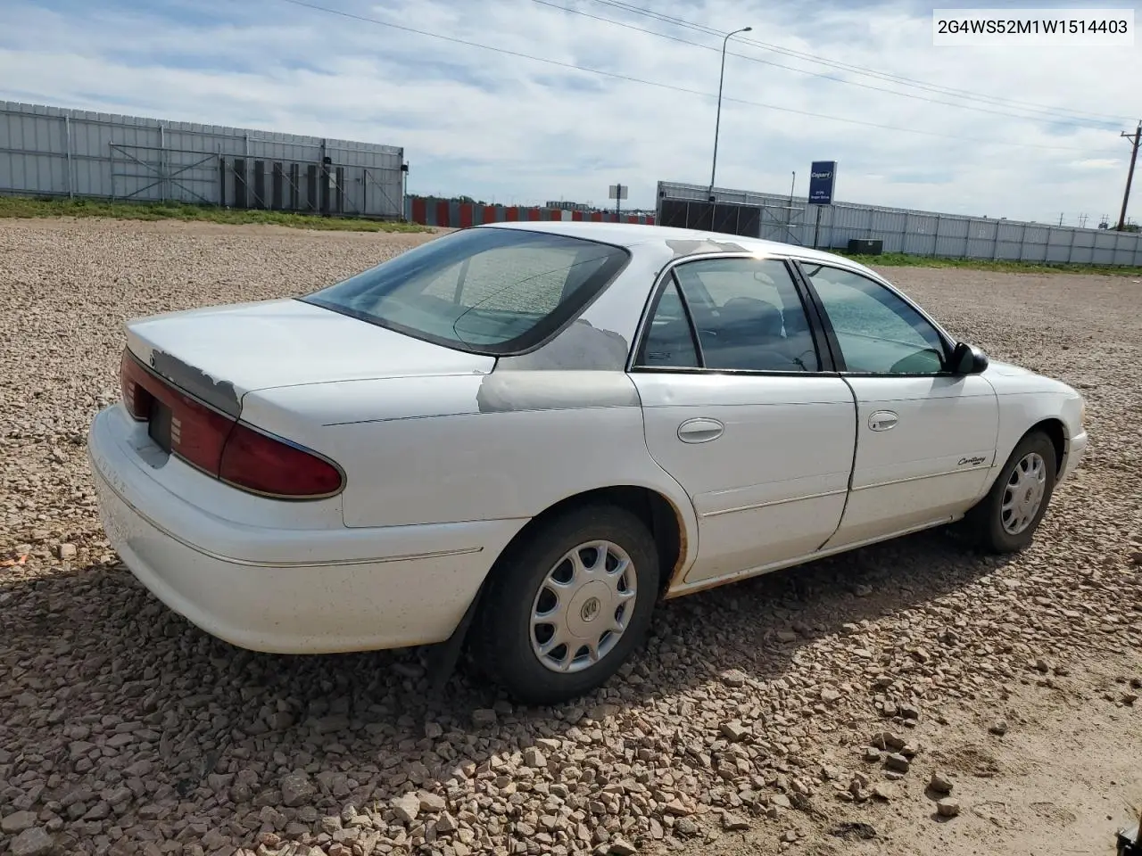 1998 Buick Century Custom VIN: 2G4WS52M1W1514403 Lot: 63492705