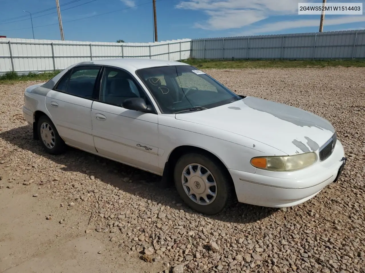 1998 Buick Century Custom VIN: 2G4WS52M1W1514403 Lot: 63492705