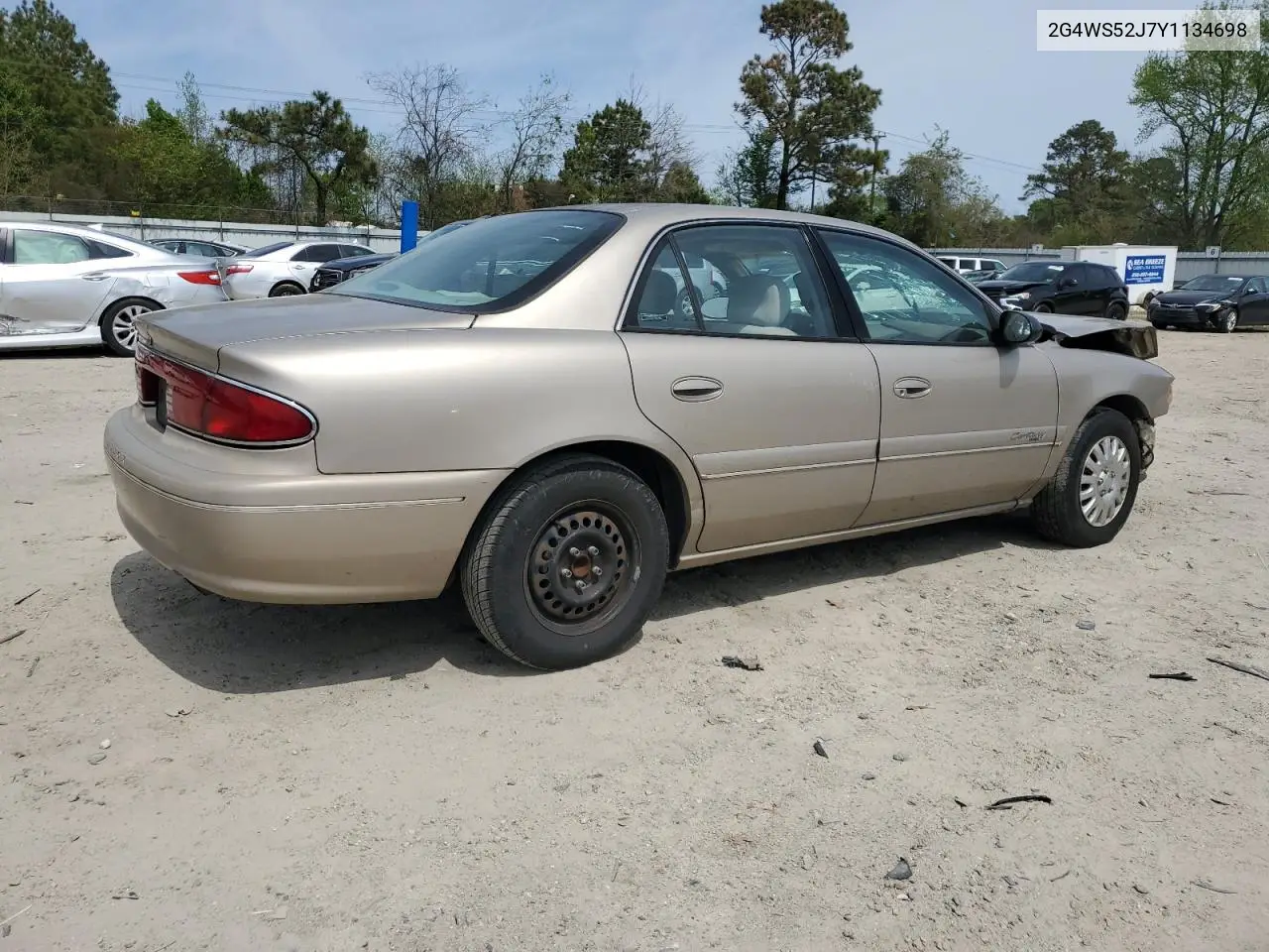 2000 Buick Century Custom VIN: 2G4WS52J7Y1134698 Lot: 52743795