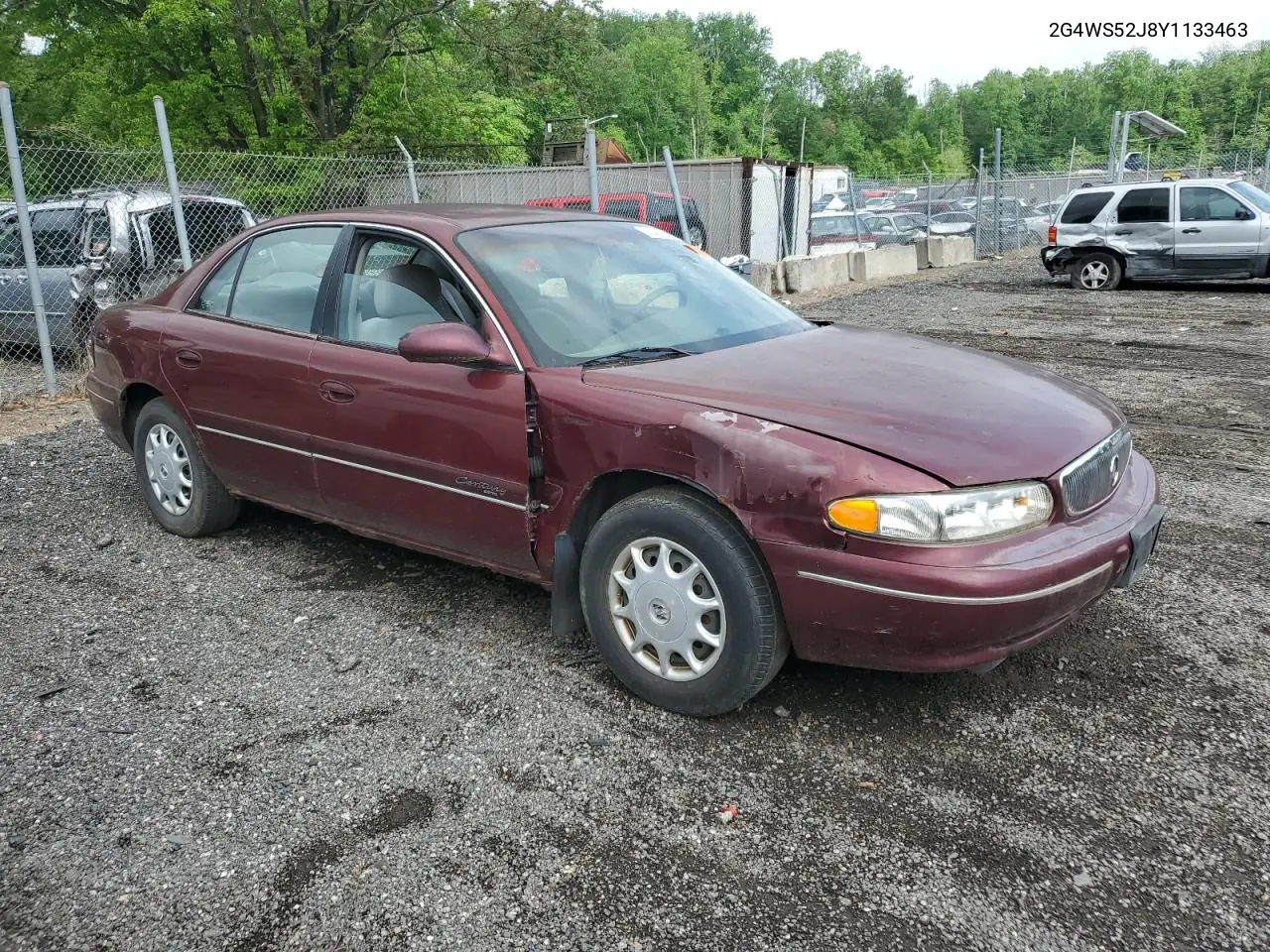2000 Buick Century Custom VIN: 2G4WS52J8Y1133463 Lot: 55465455