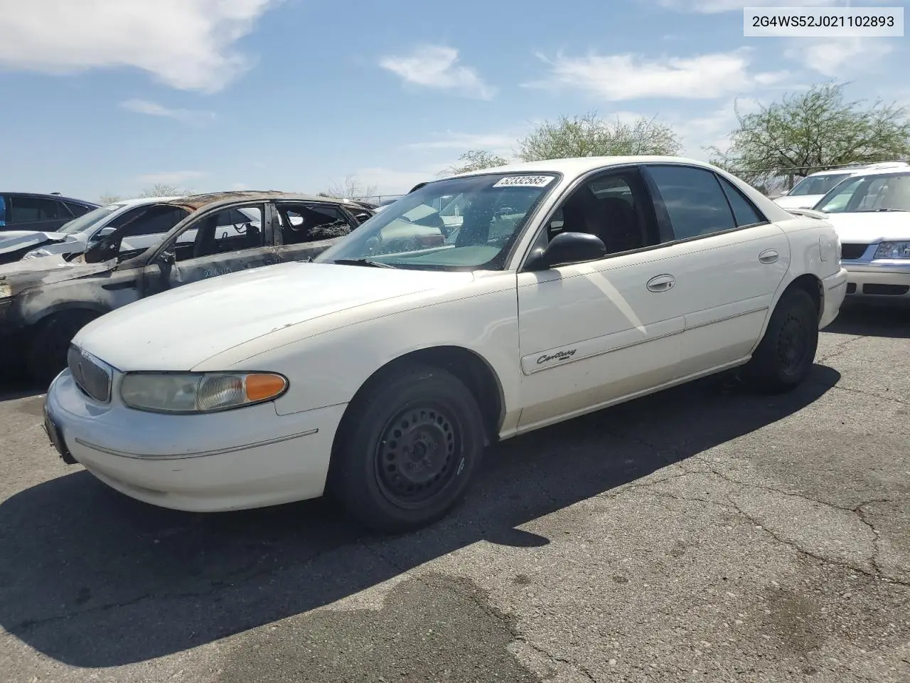 2002 Buick Century Custom VIN: 2G4WS52J021102893 Lot: 52332585