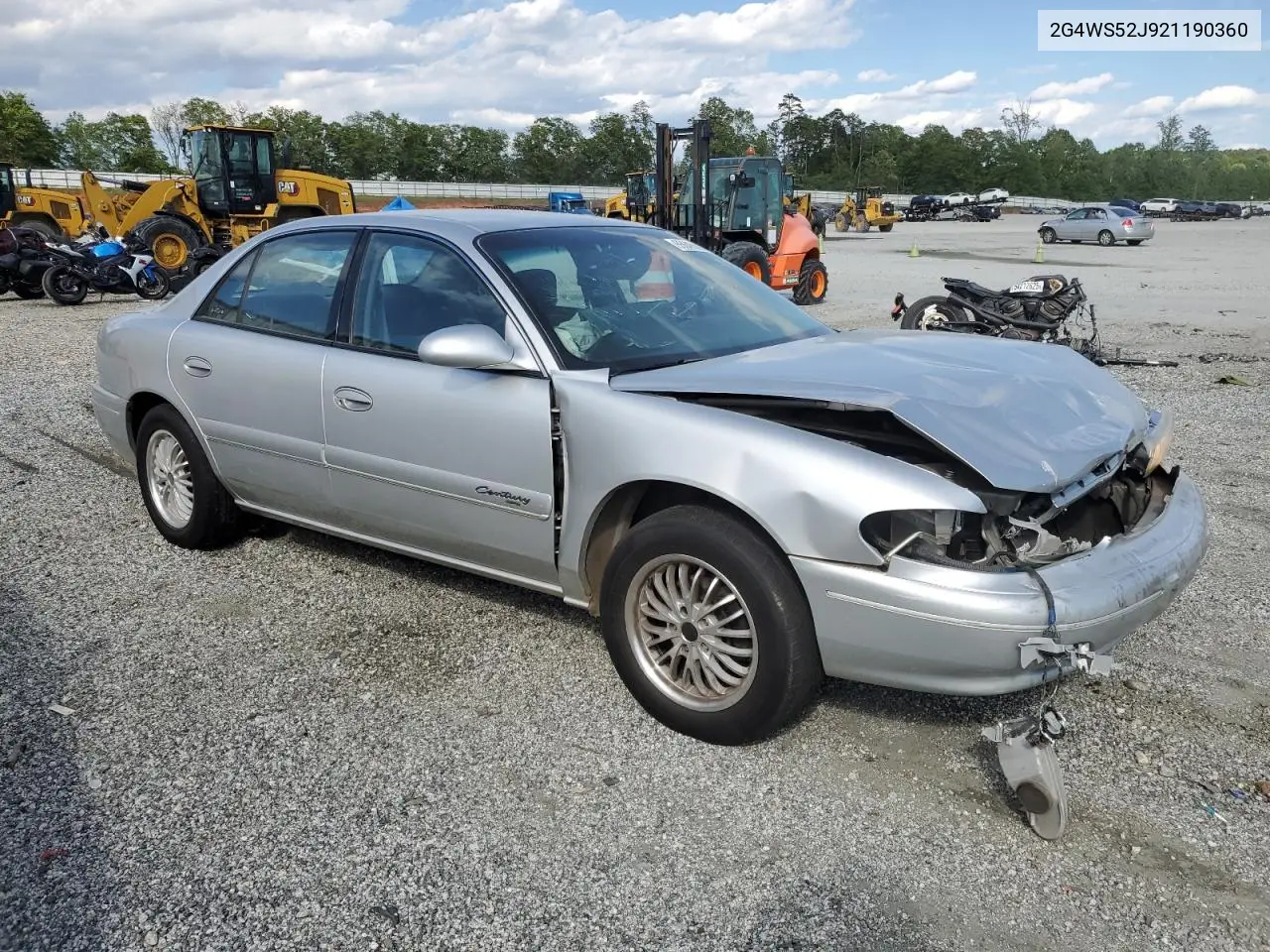 2002 Buick Century Custom VIN: 2G4WS52J921190360 Lot: 55645865