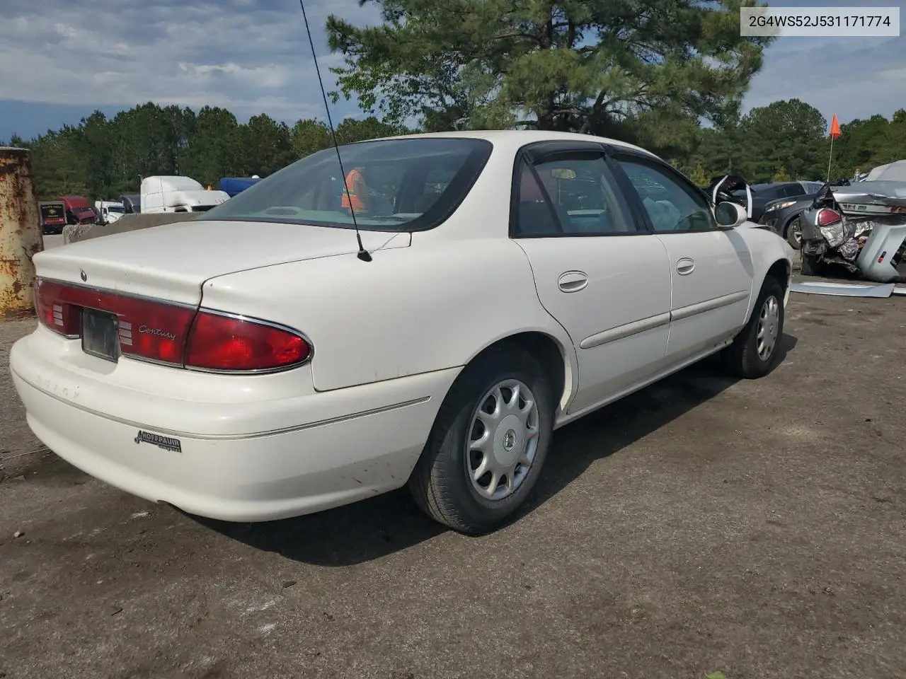 2003 Buick Century Custom VIN: 2G4WS52J531171774 Lot: 54380925