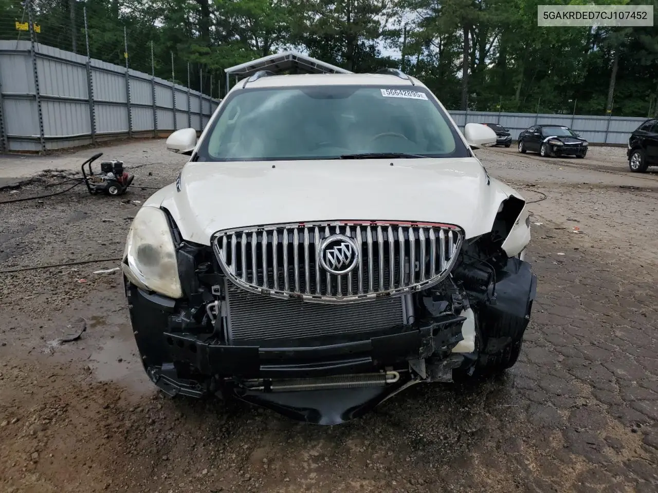 2012 Buick Enclave VIN: 5GAKRDED7CJ107452 Lot: 56642895