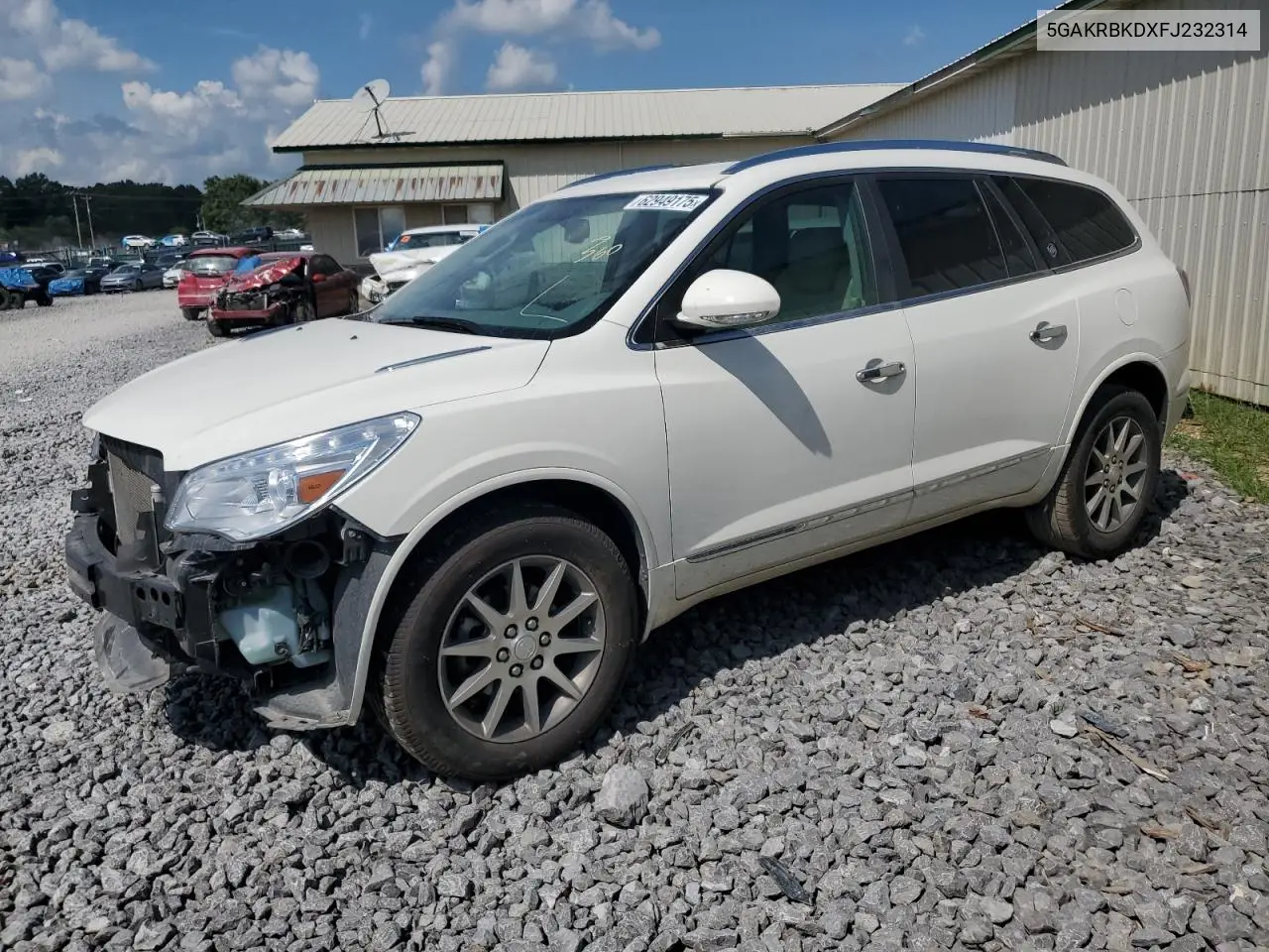 2015 Buick Enclave VIN: 5GAKRBKDXFJ232314 Lot: 62949175