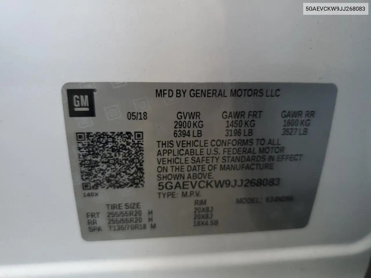 2018 Buick Enclave Avenir VIN: 5GAEVCKW9JJ268083 Lot: 62274225