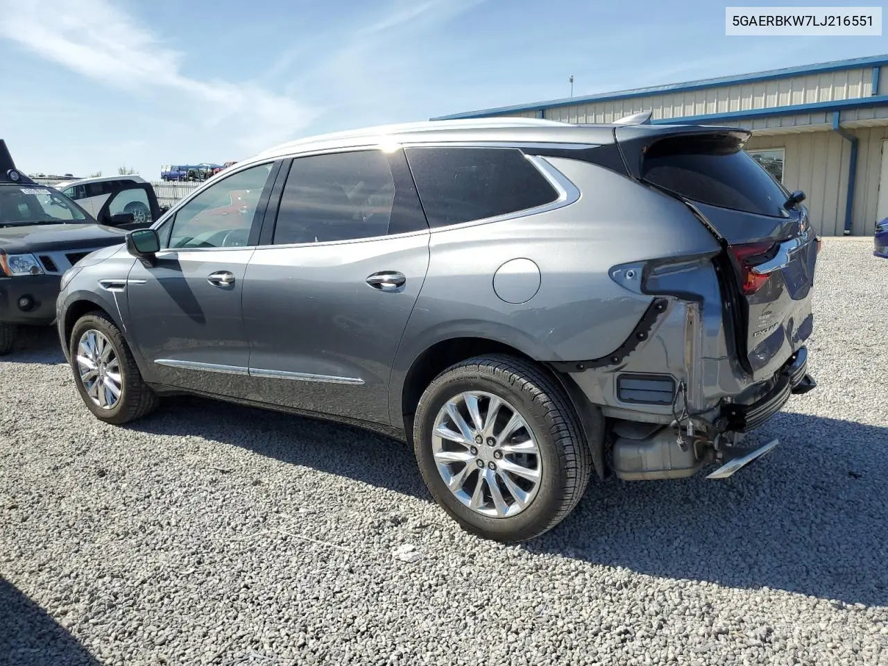 2020 Buick Enclave Essence VIN: 5GAERBKW7LJ216551 Lot: 52106835