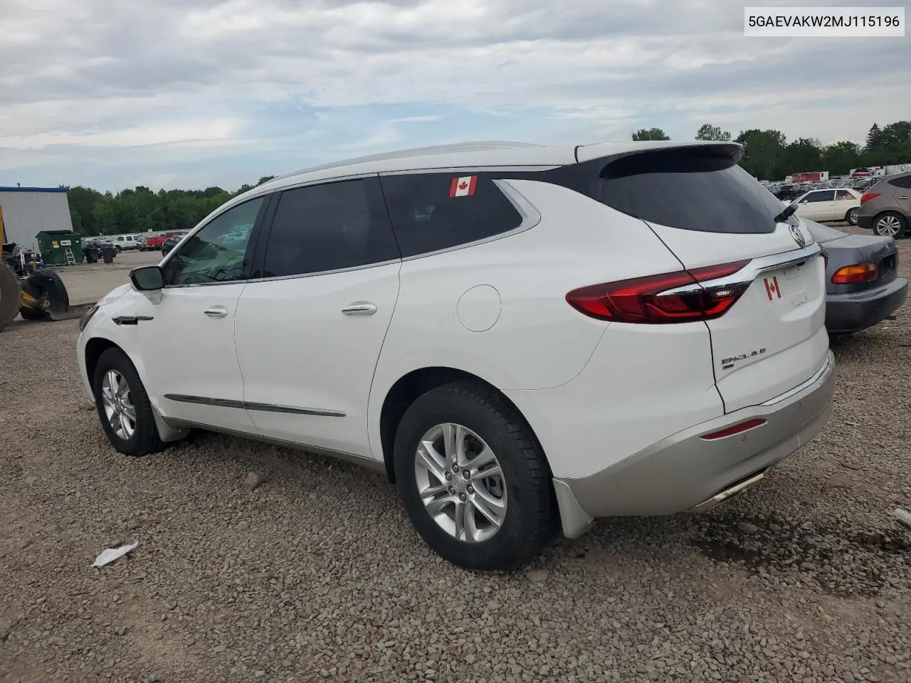 2021 Buick Enclave Essence VIN: 5GAEVAKW2MJ115196 Lot: 62494085