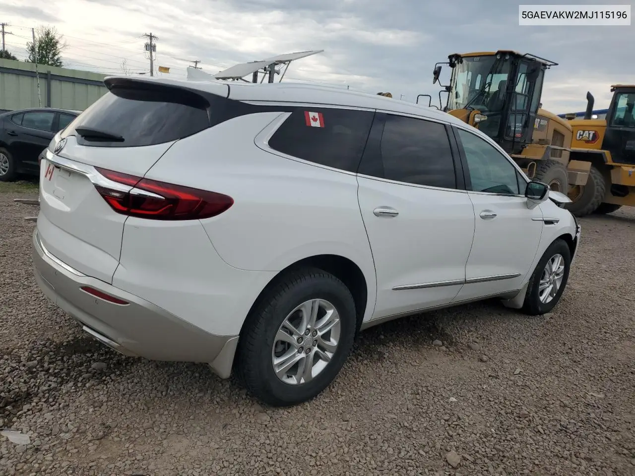 2021 Buick Enclave Essence VIN: 5GAEVAKW2MJ115196 Lot: 62494085