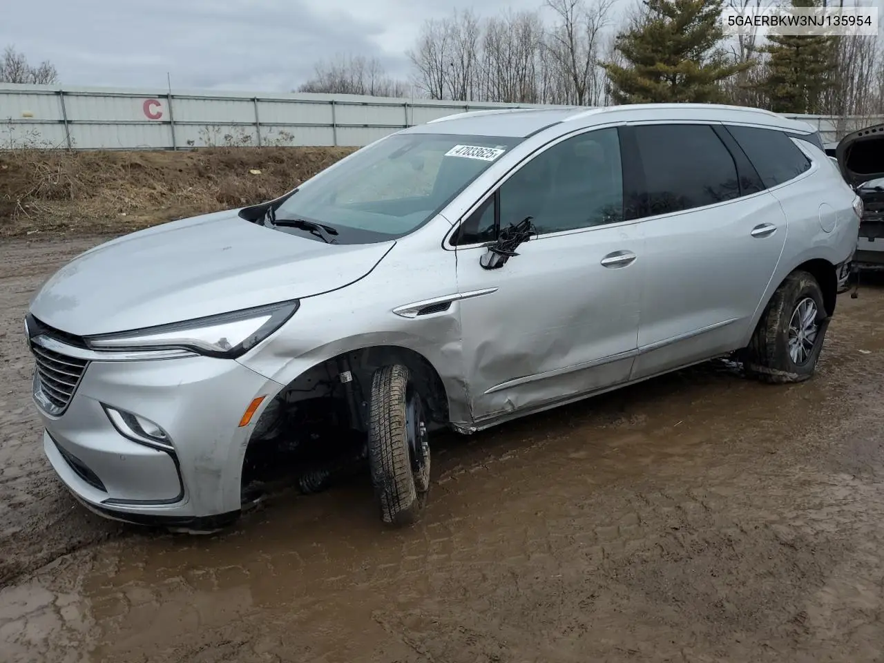 2022 Buick Enclave Essence VIN: 5GAERBKW3NJ135954 Lot: 47033625