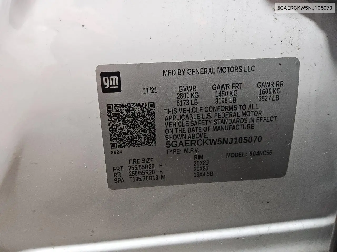 2022 Buick Enclave Premium VIN: 5GAERCKW5NJ105070 Lot: 61781415
