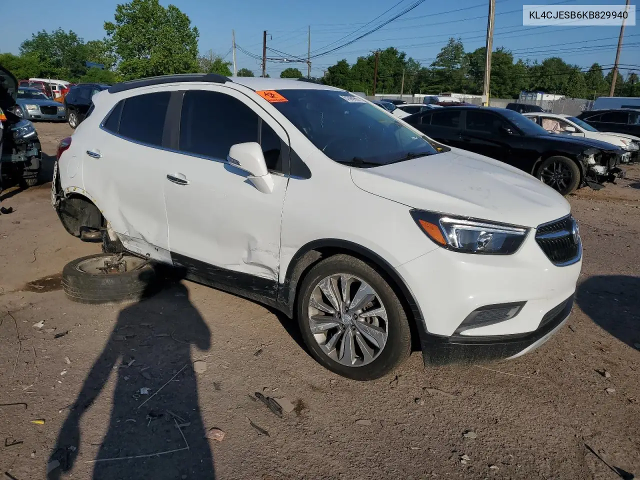 2019 Buick Encore Preferred VIN: KL4CJESB6KB829940 Lot: 61898965