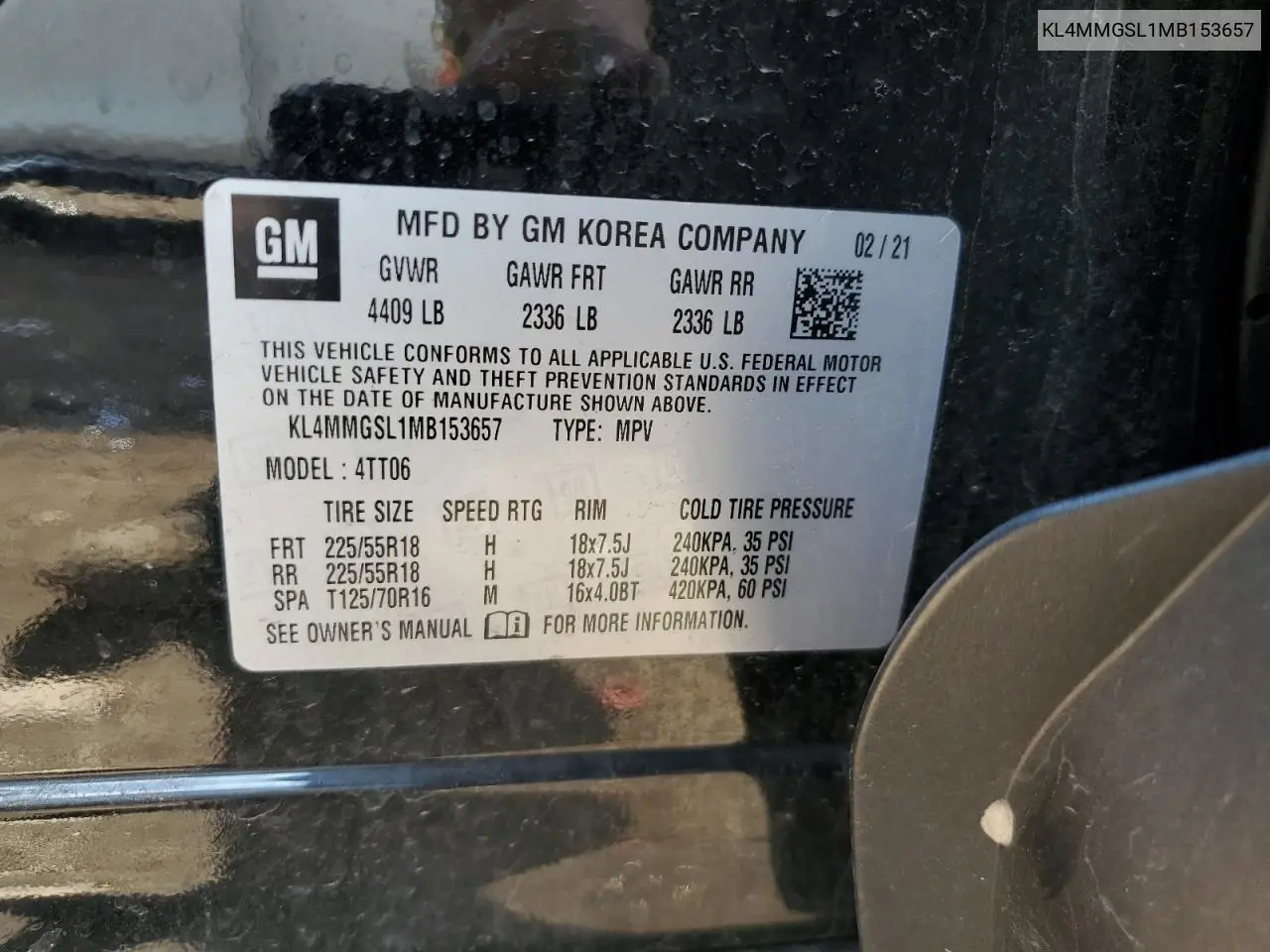 2021 Buick Encore Gx Essence VIN: KL4MMGSL1MB153657 Lot: 58511525