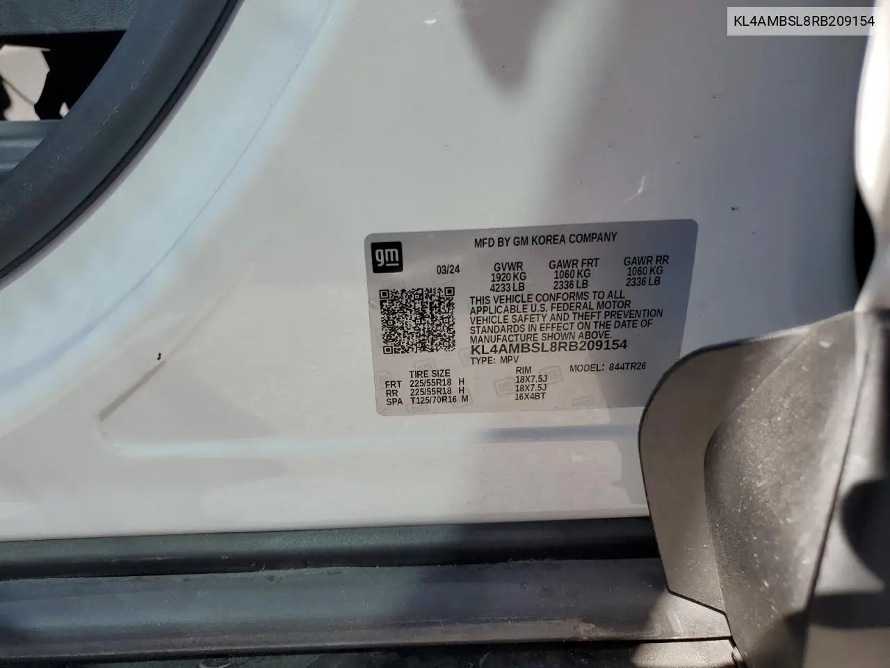 2024 Buick Encore Gx Preferred VIN: KL4AMBSL8RB209154 Lot: 63055625