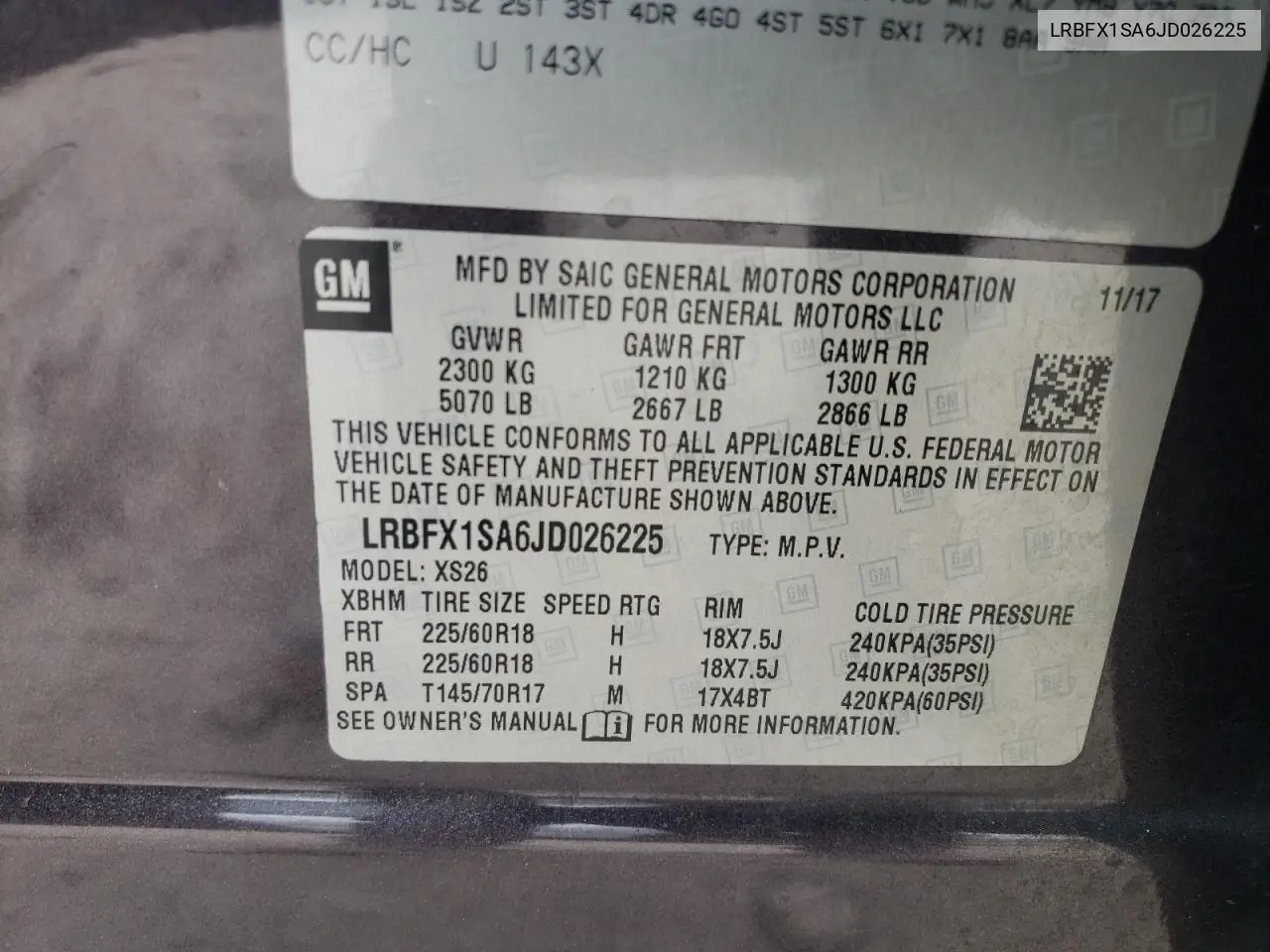 2018 Buick Envision Essence VIN: LRBFX1SA6JD026225 Lot: 60970315