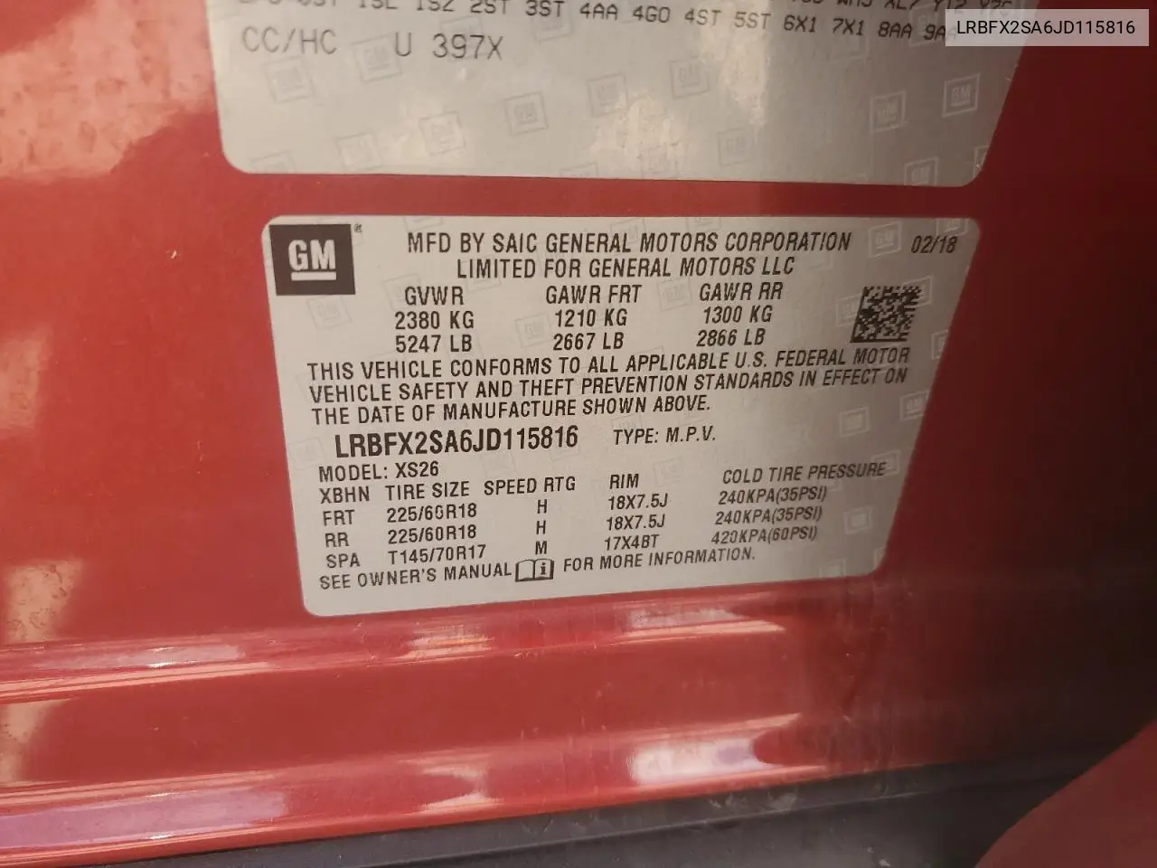 2018 Buick Envision Essence VIN: LRBFX2SA6JD115816 Lot: 62579505