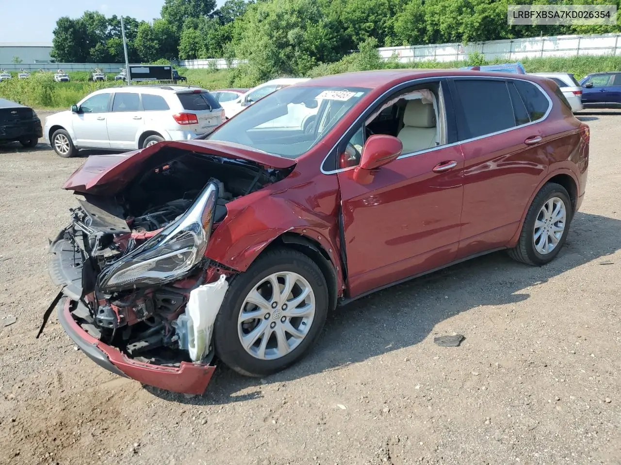 2019 Buick Envision Preferred VIN: LRBFXBSA7KD026354 Lot: 62749455