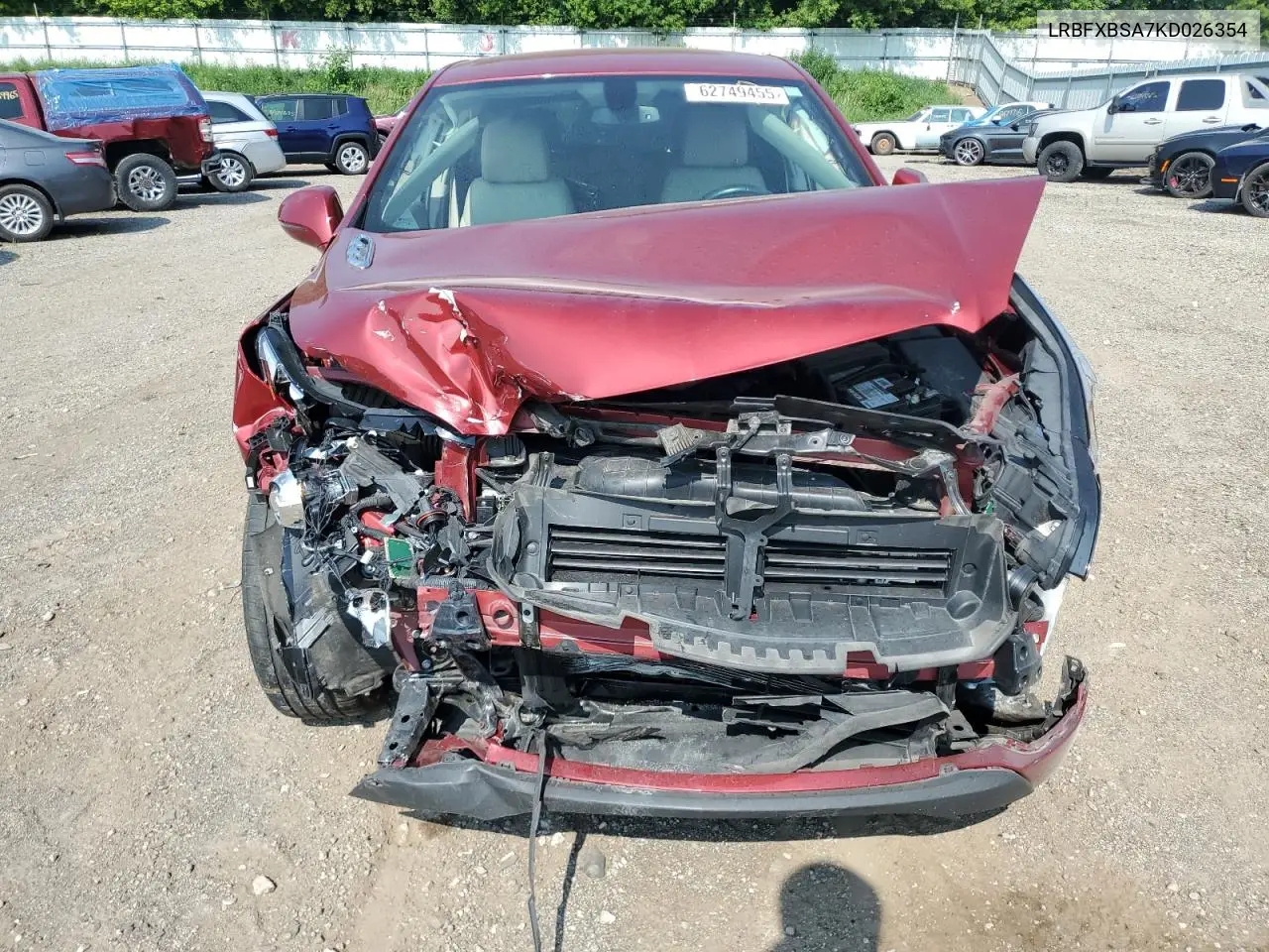2019 Buick Envision Preferred VIN: LRBFXBSA7KD026354 Lot: 62749455