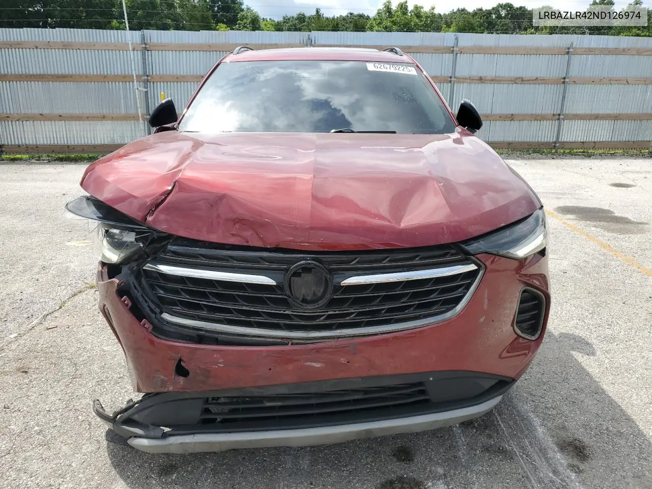 2022 Buick Envision Preferred VIN: LRBAZLR42ND126974 Lot: 62679225